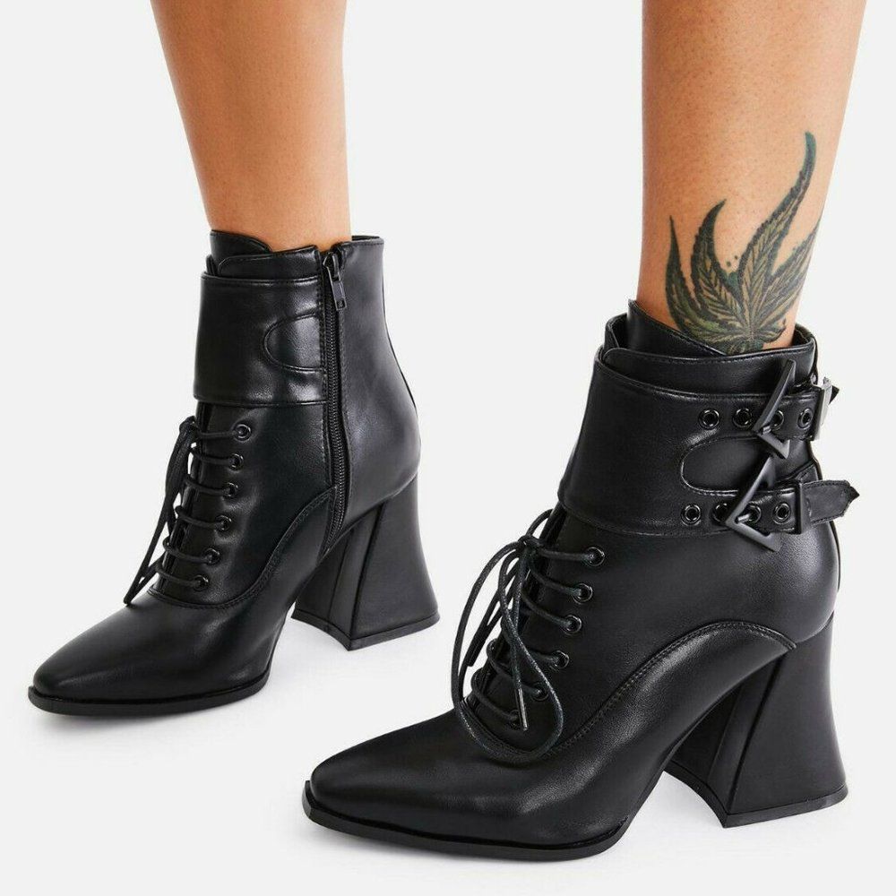 La Moda Salem Witch craft, Spell Bound Goth Emo Ankle Buckle Boots US Womens 7